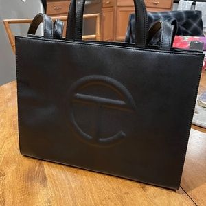 Telfar Black Medium Shopping Tote